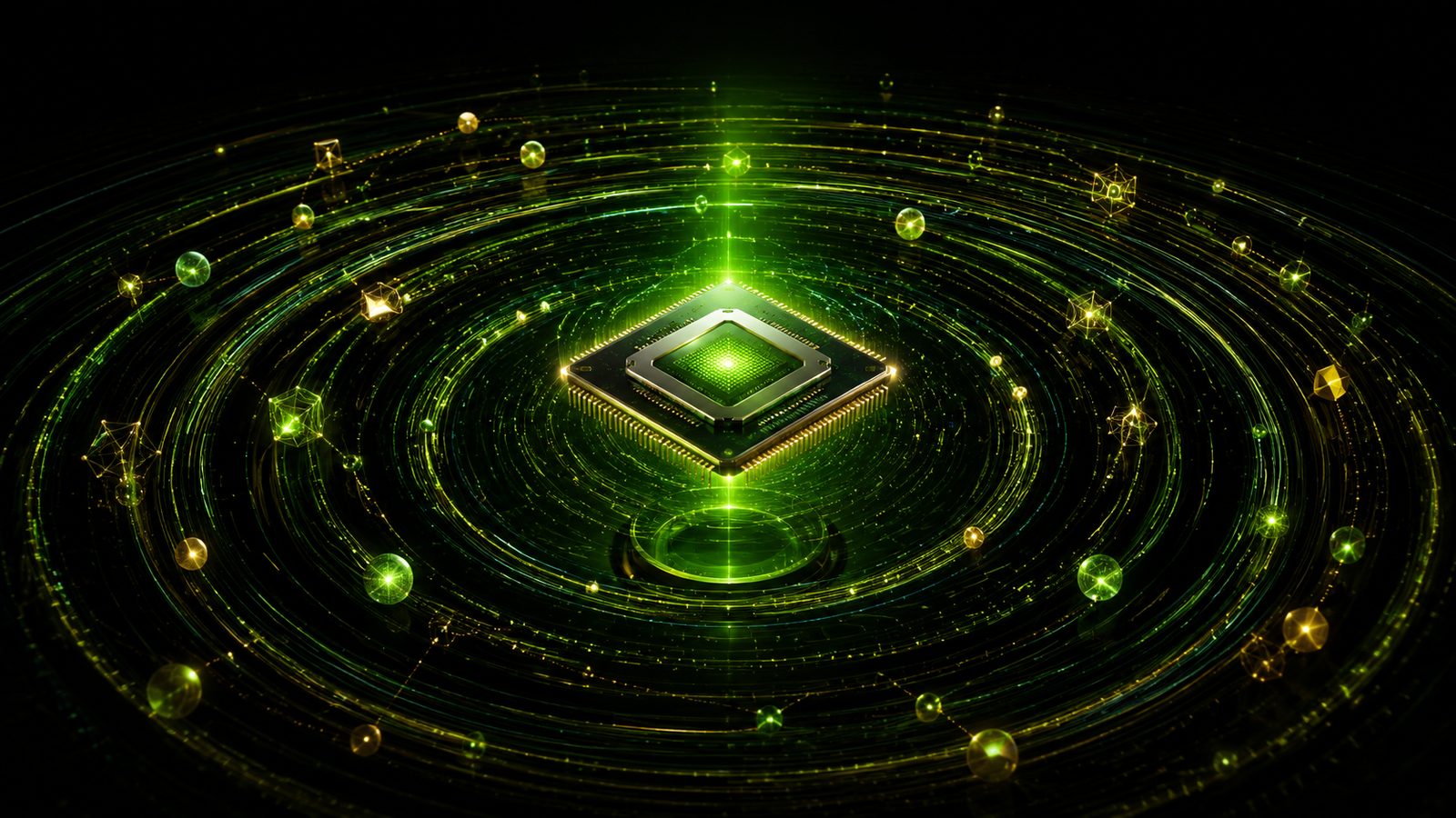 Cover art for the shadow-NVIDIA ecosystem — the NVIDIA revenue multiplier rippling across the AI hardware supply chain.